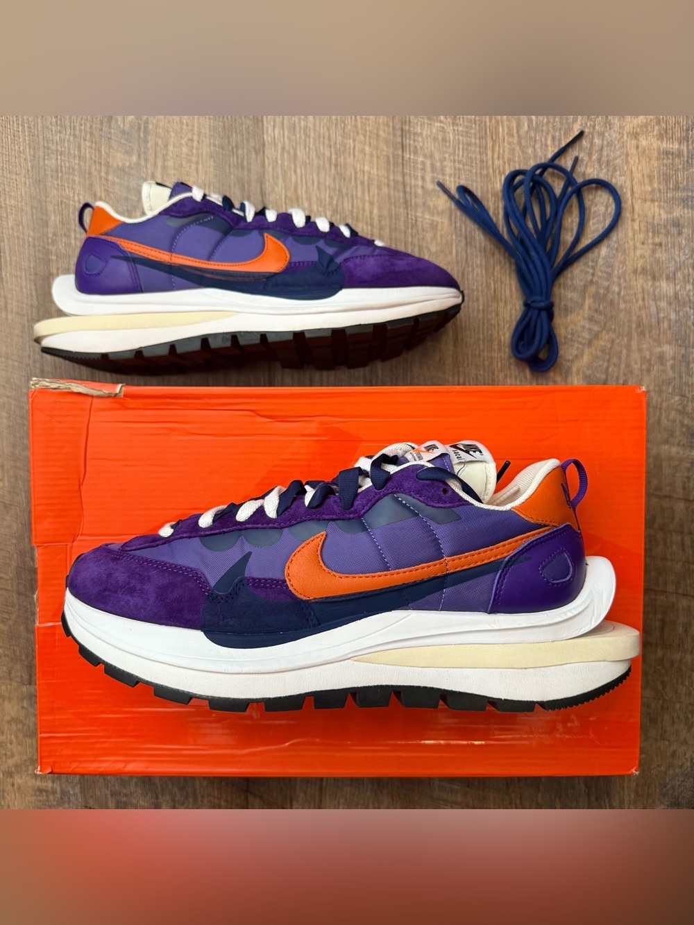Sacai x Nike VaporWaffle Dark Iris Purple Orange
